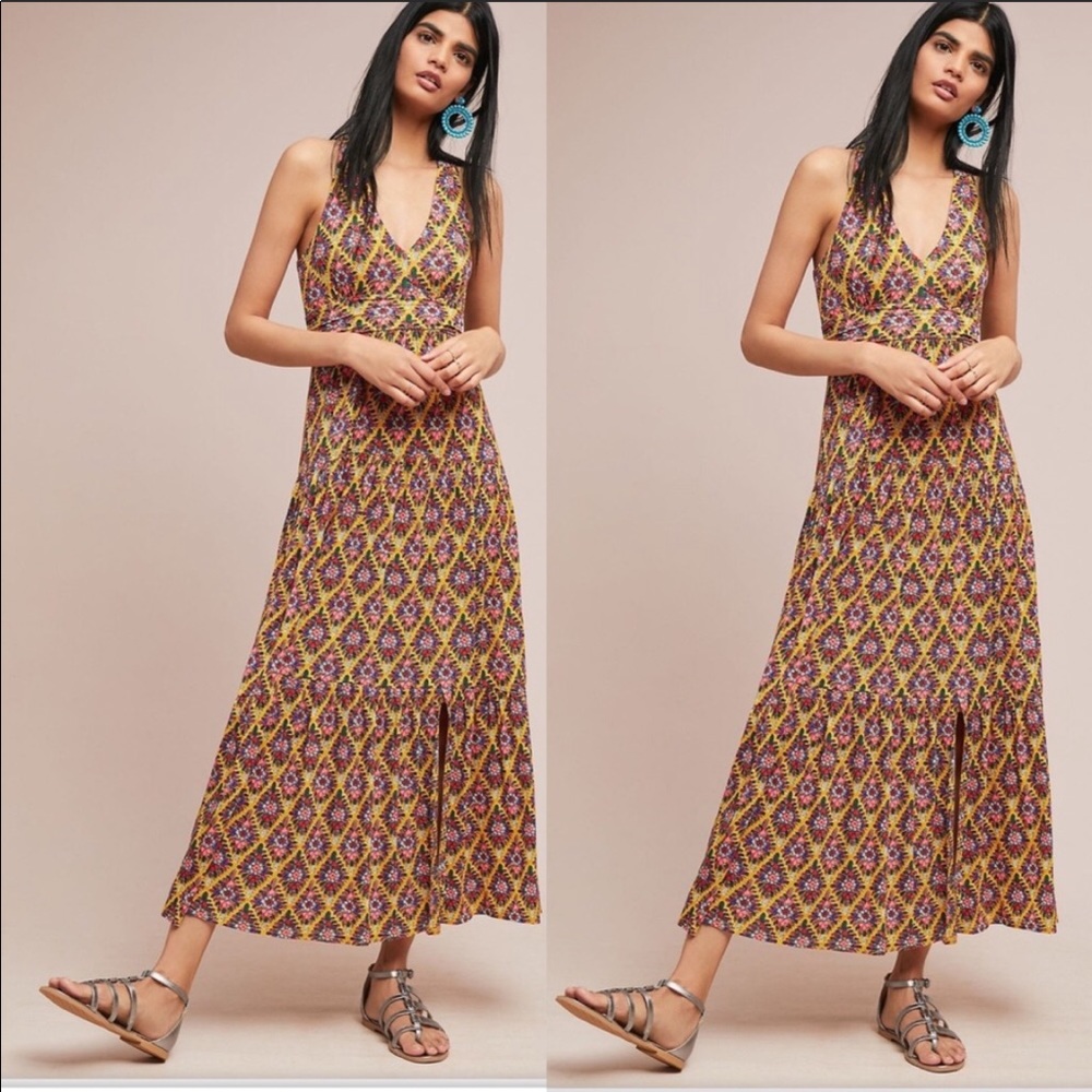 Anthropologie Mauve Luella Maxi Dress